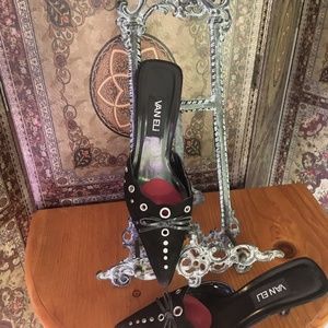 VanEli black suede mules 8.5 US pointed toe